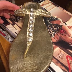 Giani Bini jeweled gold sandals